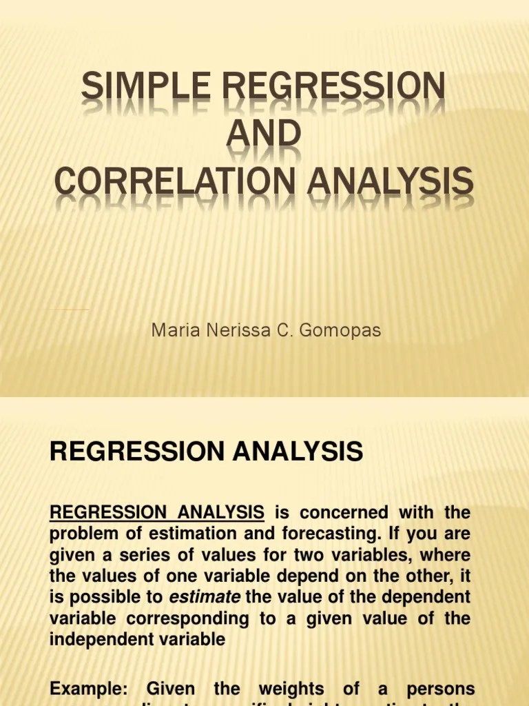 Simple Regression And Correlation Analysis | PDF | Correlation And ...