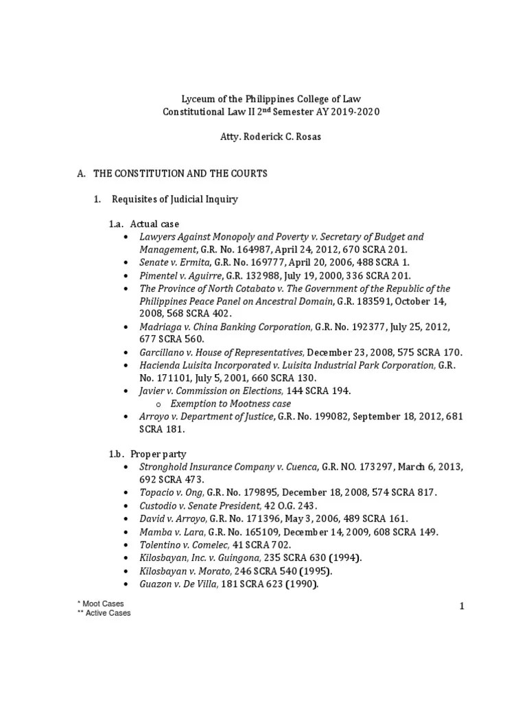 LPU Constitutional Law II - Syllabus 2nd Sem AY 2019 - 2020 PDF | PDF ...