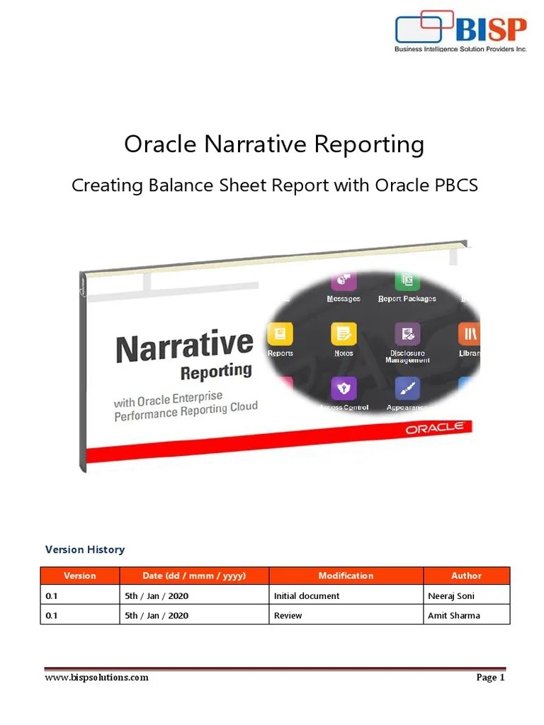 Oracle Narrative Reporting Hands | PDF | Databases | Financial Statement