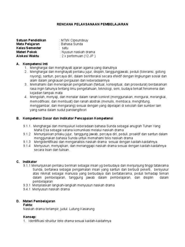 RPP 3 (Naskah Drama) | PDF