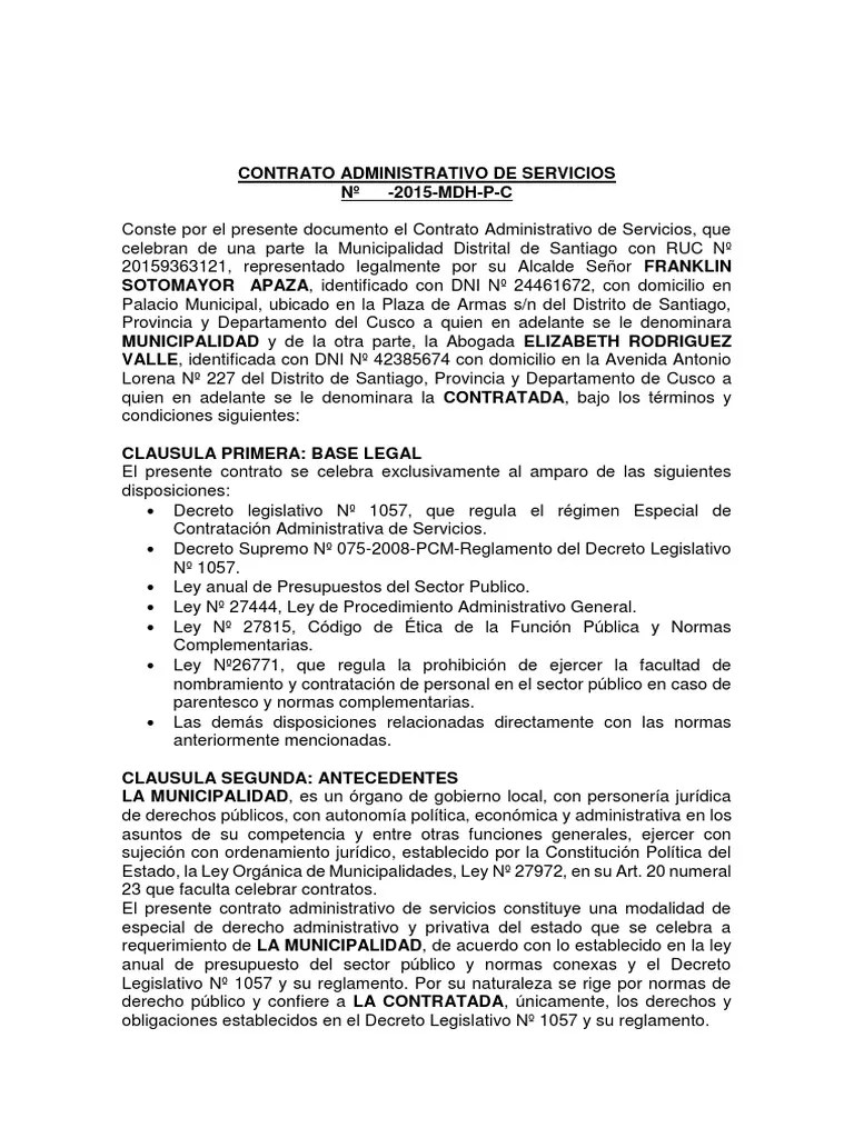 Contrato Administrativo De Servicios | PDF | Regulación | Gobierno Local
