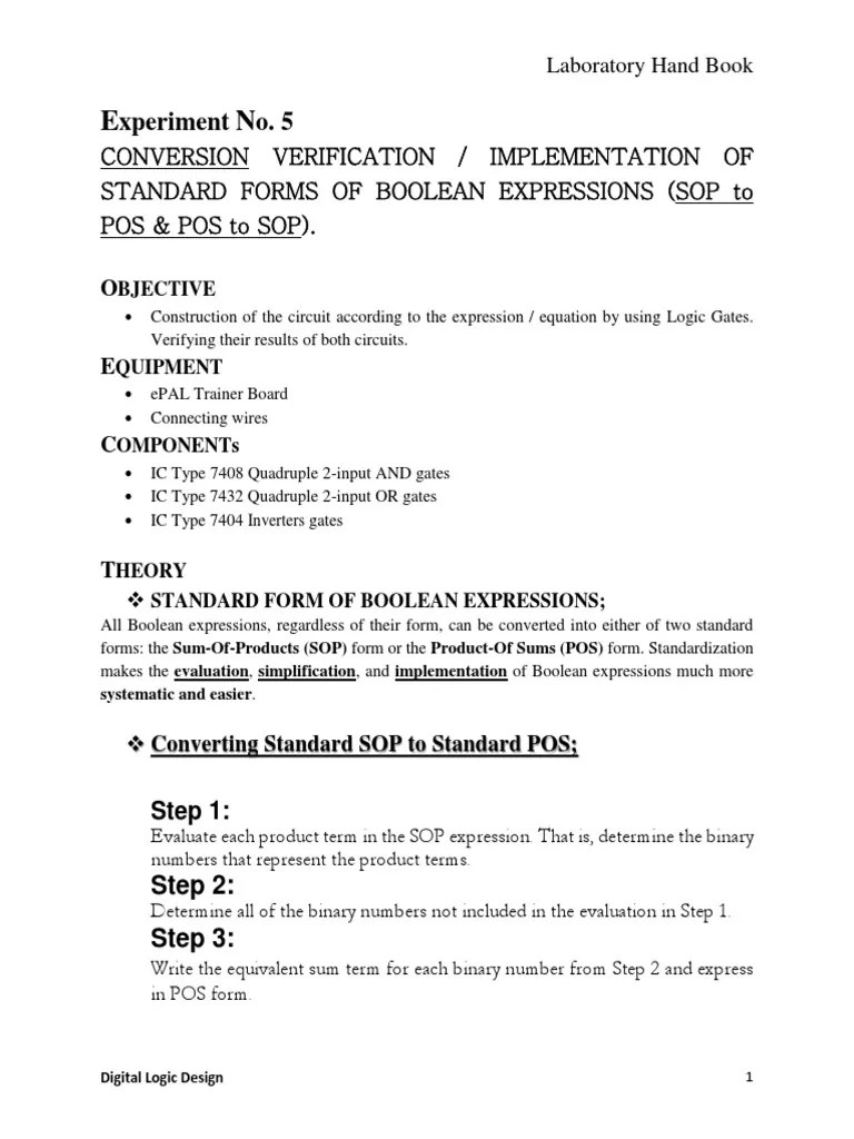 Digital Logic Design Lab 5 | PDF | Digital Electronics | Logic Gate