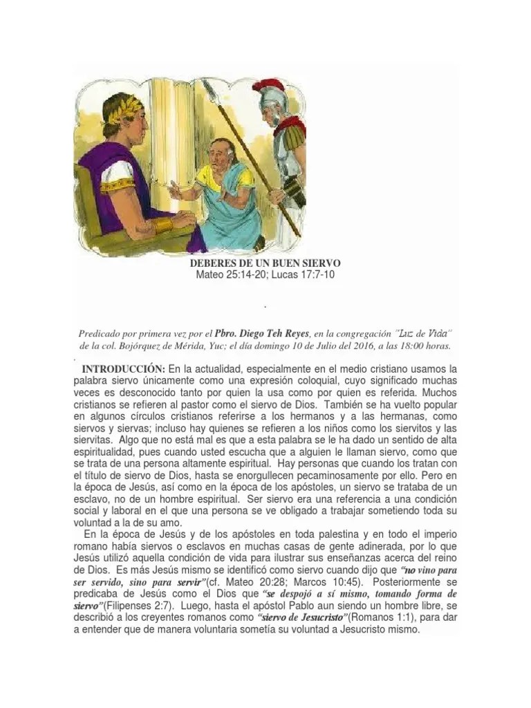 Deberes De Un Buen Siervo | PDF | Jesús | Cristo (título)