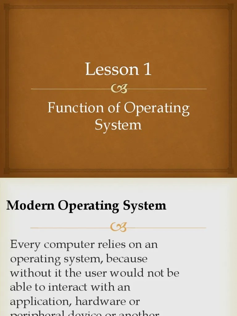 Lesson 3.1 Function Of Operating System | PDF | Operating System ...