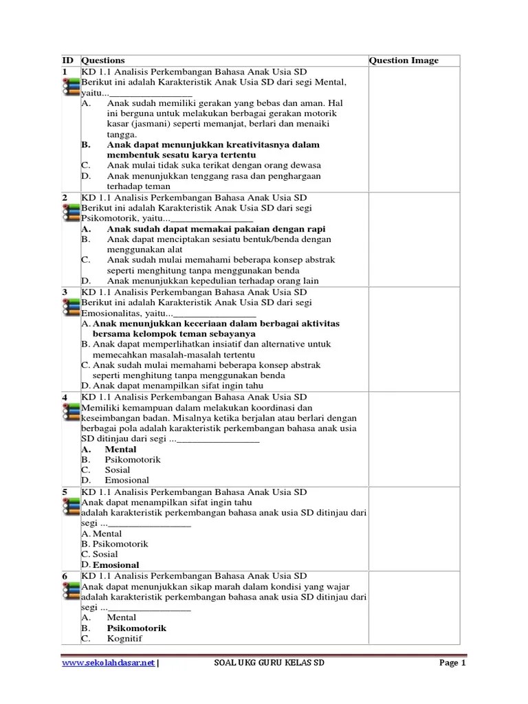 Soal ukg sd 2016 kelas rendah, soal ukg kelas rendah, soal ukg smp, free download contoh soal ukg . Soal Ukg Pdf