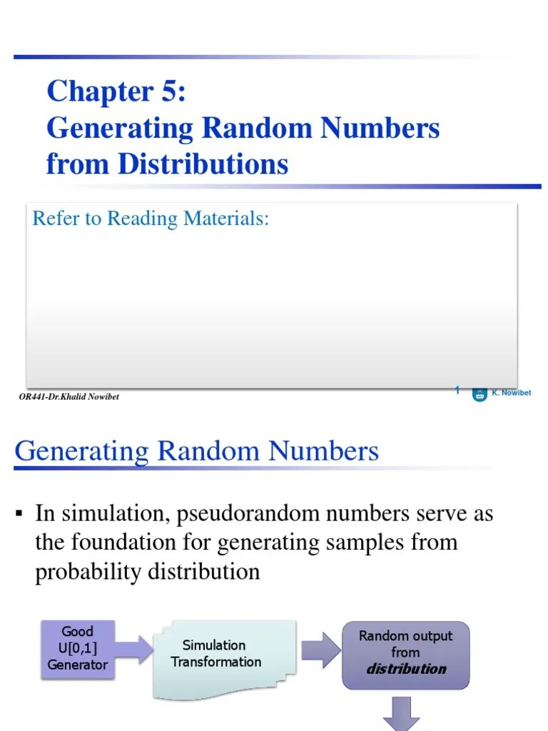 Generating Random Numbers | PDF | Probability Distribution ...