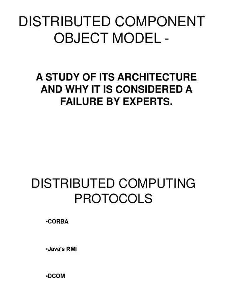 Distributed Component Object Model | PDF