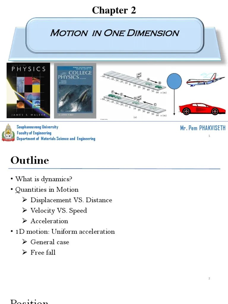 Motion In One Dimension | PDF | Velocity | Acceleration