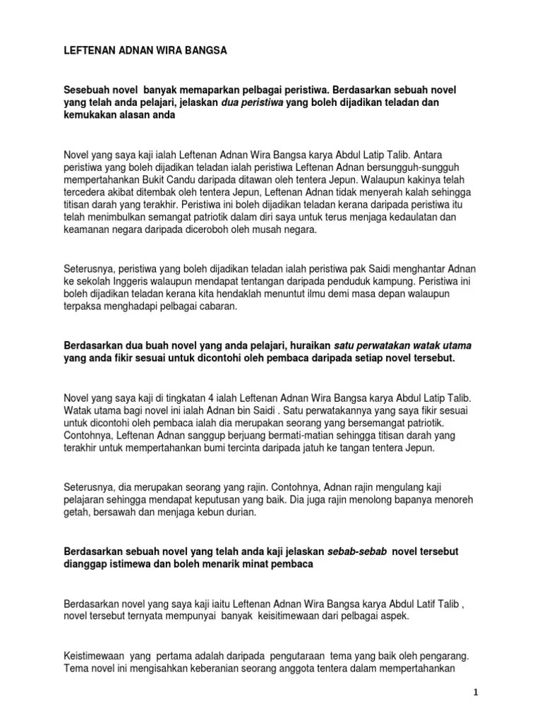 Peristiwa Penting Novel Leftenan Adnan Bab 4 - Novel Leftenan Adnan 1 Peristiwa Menarik Dalam Bahagian Peleraian Novel Youtube Otosection