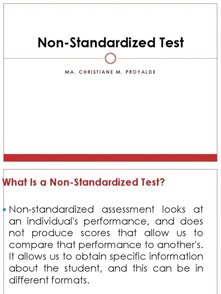Non-Standardized Test | PDF | Standardized Tests | Test (Assessment)