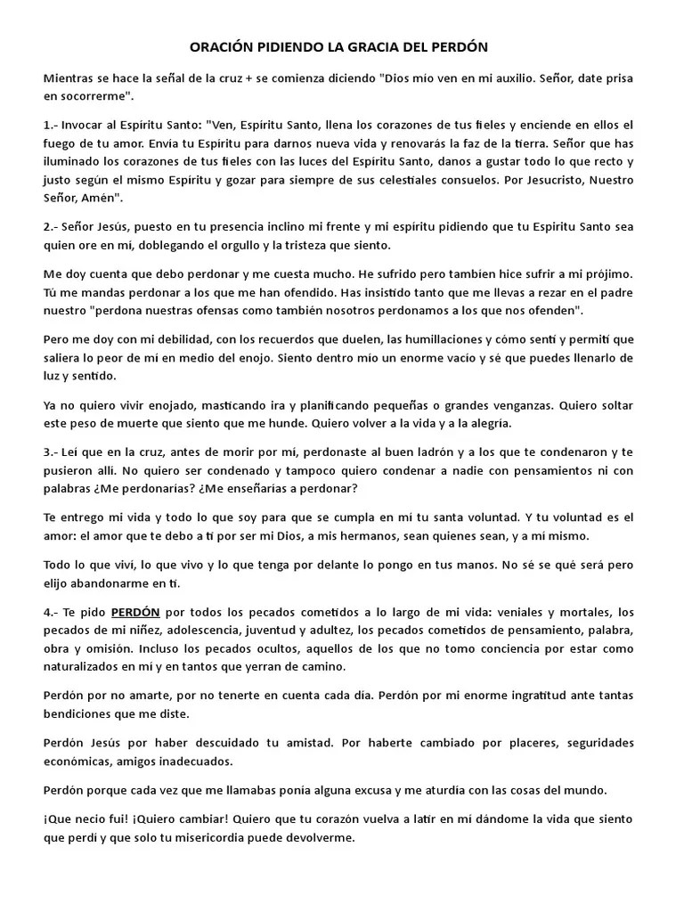 Oración Del Perdón | PDF | Perdón | Oración