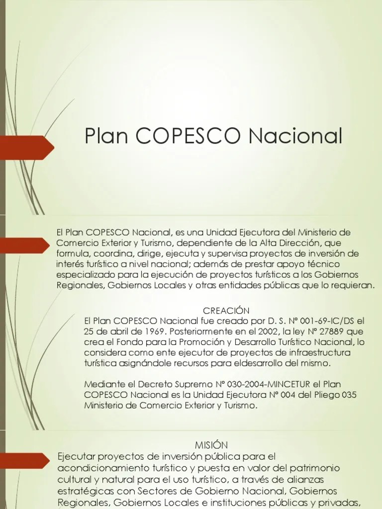Plan COPESCO Nacional | PDF
