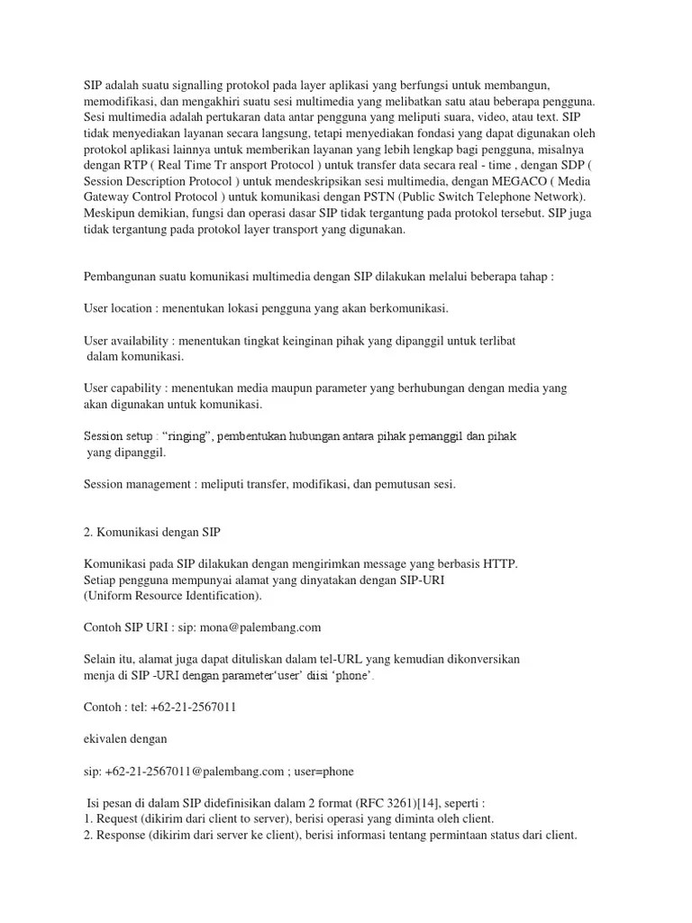 SIP Adalah Suatu Signalling Protokol Pada Layer Aplikasi Yang Berfungsi ...