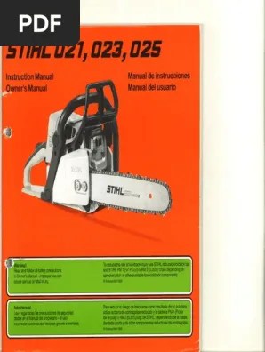 Stihl 070, 070av, 090, 090av, 090g chain saws service repair manual. Stihl Ms 021 023 025 Owners Instruction Manual Pdf Pdf