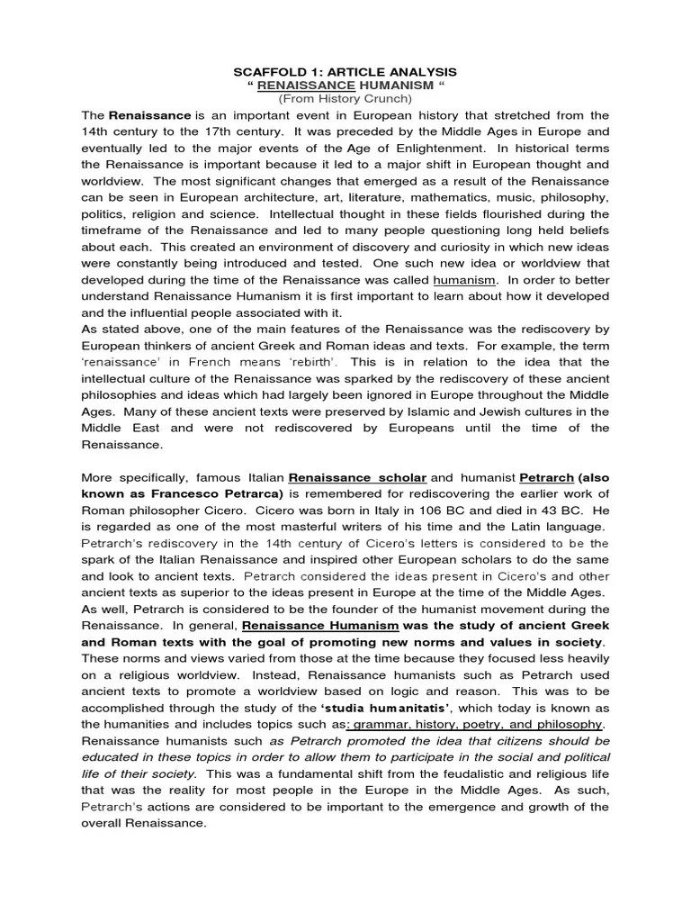 Renaissance Humanism | PDF | Renaissance | Humanism