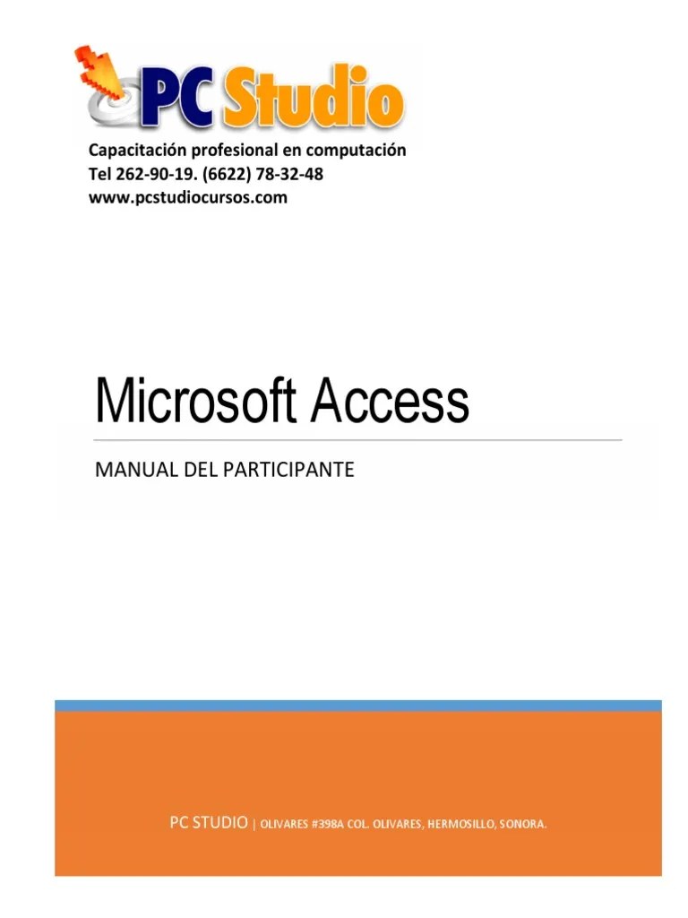 Microsoft Access 2016 Manual En Espanol PDF | PDF | Base De Datos ...