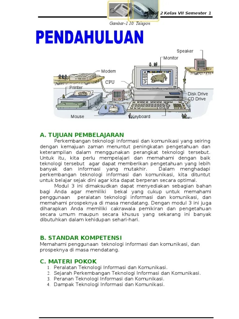 Teknologi informasi dan komunikasi (tik) 2. Modul Tik Kelas Vii Pdf