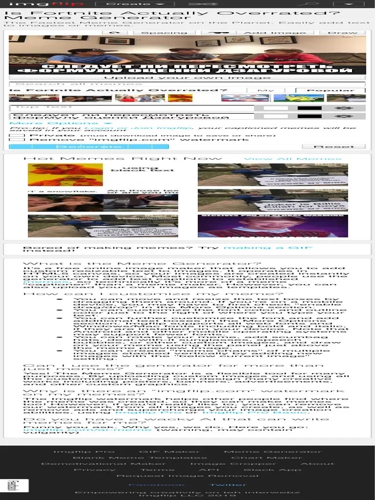 Is Fortnite Actually Overrated Meme Generator - Imgflip | PDF ...