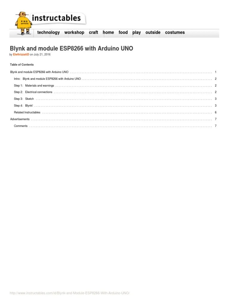 Blynk And Module ESP8266 With Arduino UNO | PDF | Arduino | Computer ...