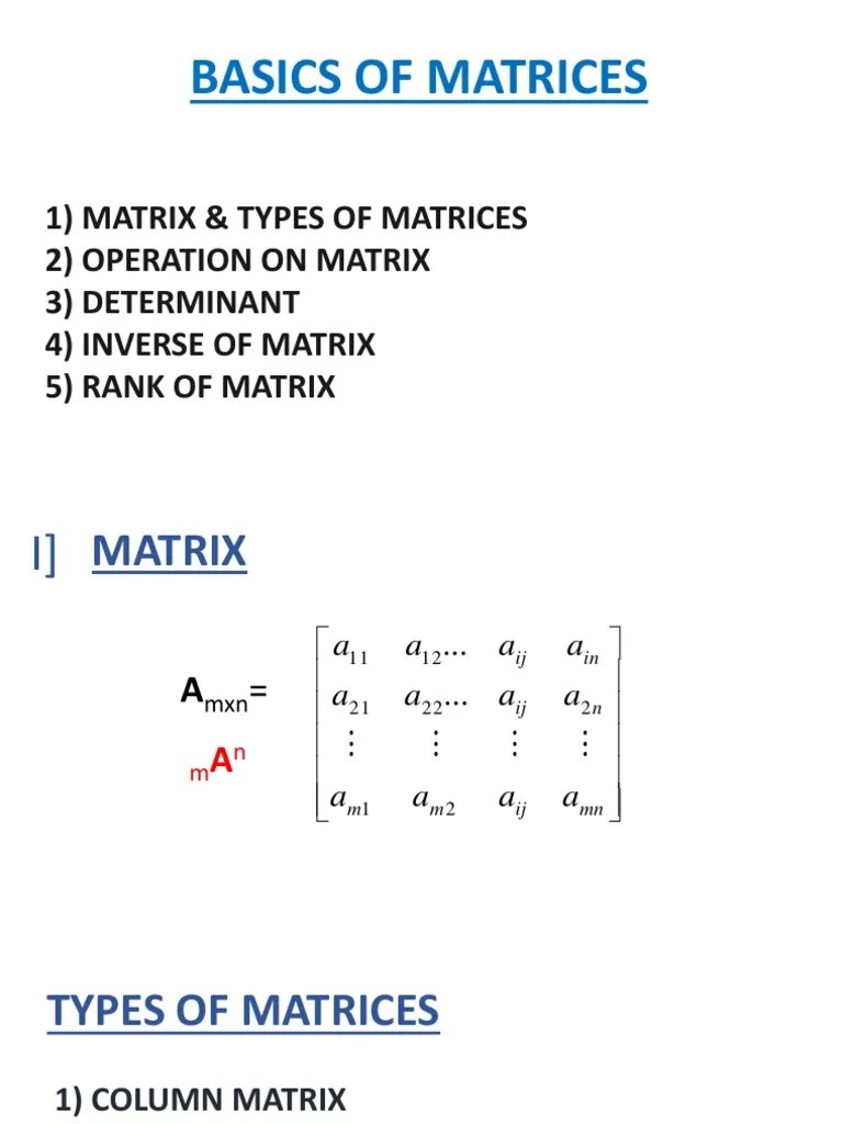LINEAR ALGEBRA - Basics | Download Free PDF | Matrix (Mathematics) | Eigenvalues And Eigenvectors