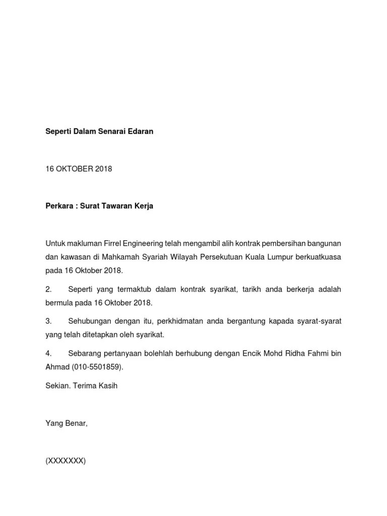 How is application letter written application letters and resumes. Contoh Surat Tawaran Kerja Ringkas Letter 7saudara Com