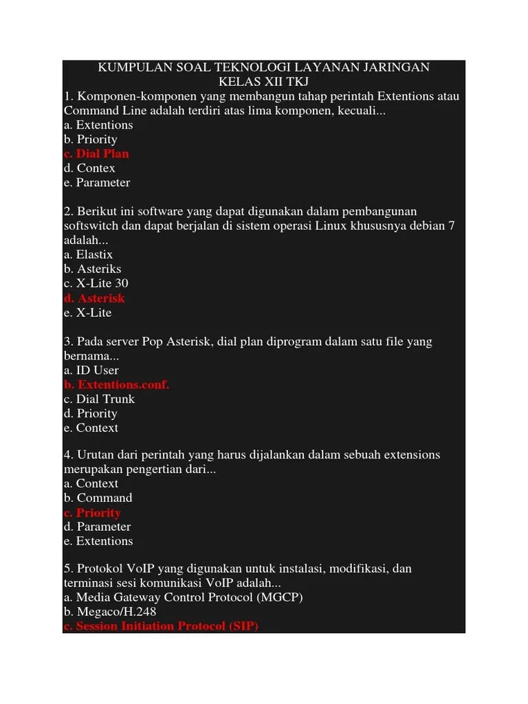 Kumpulan Soal Teknologi Layanan Jaringan | PDF