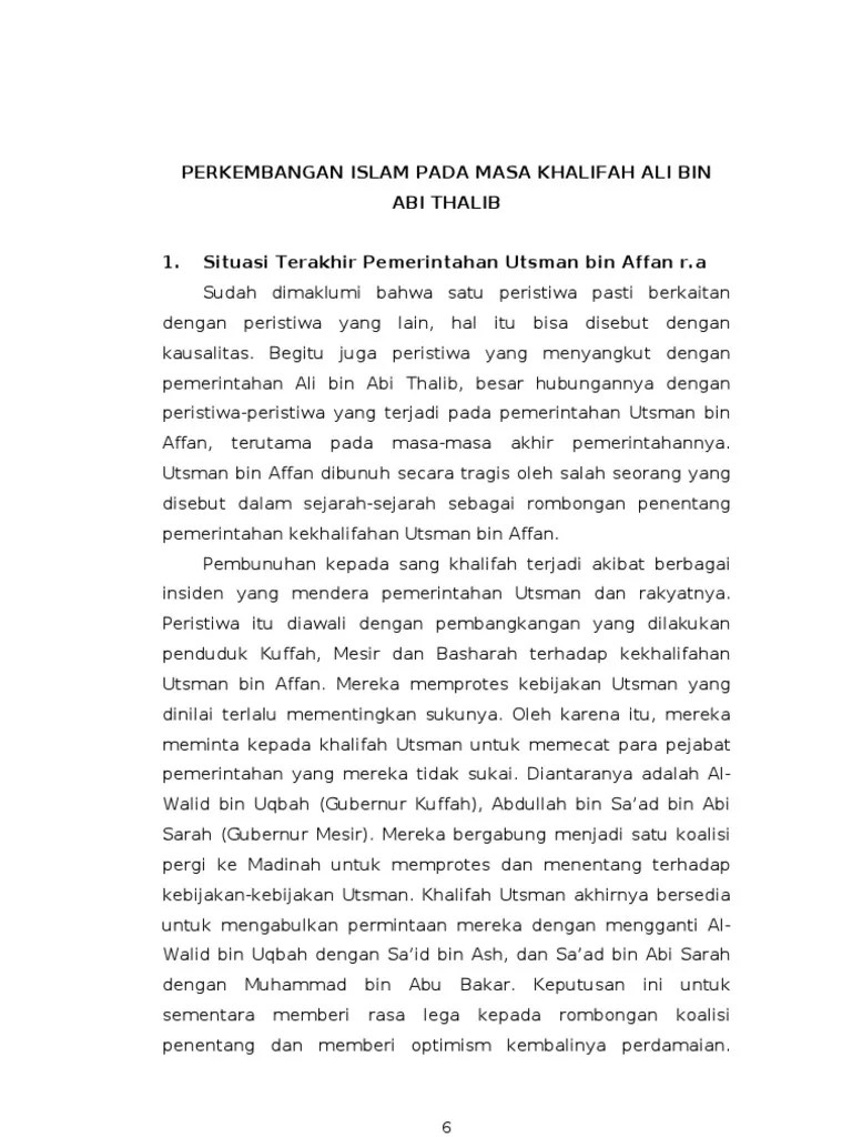 An Islam Pada Masa Khalifah Ali Bin Abi Thalib | PDF