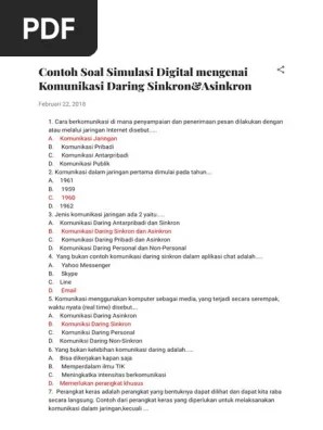 Agar penerimaan dan penyampaian pesan dapat berjalan dengan baik. Contoh Soal Simulasi Digital Mengenai Komunikasi Daring Sinkron Asinkron Pdf
