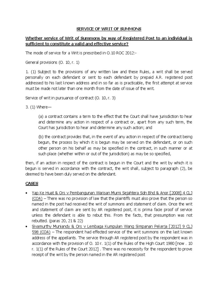 Service Of Summons Pdf Summons Service Of Process - Creative Ocean Design - Ultra HD