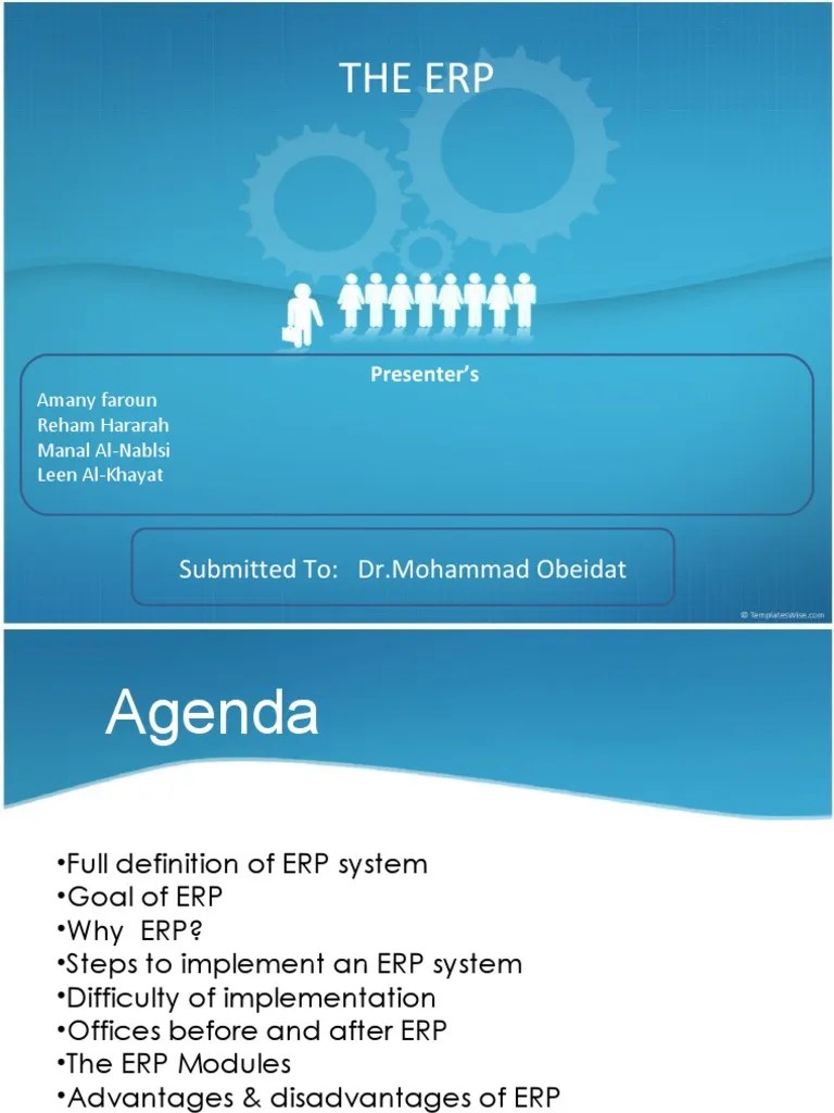 Erp Presentation | PDF | Enterprise Resource Planning | Strategic ...