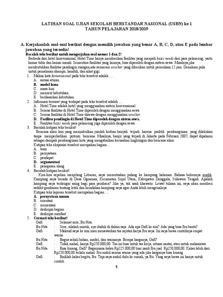 Paket Soal Usbn SMA | PDF