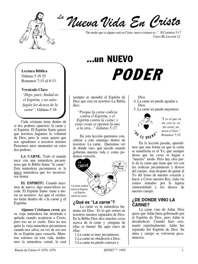 Nueva Vida En Cristo. - Leccion 12 | PDF | Pecado | Cristo (título)