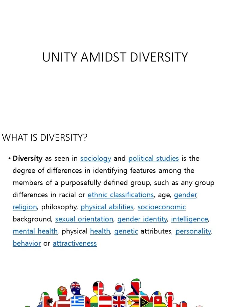 Unity Amidst Diversity | PDF