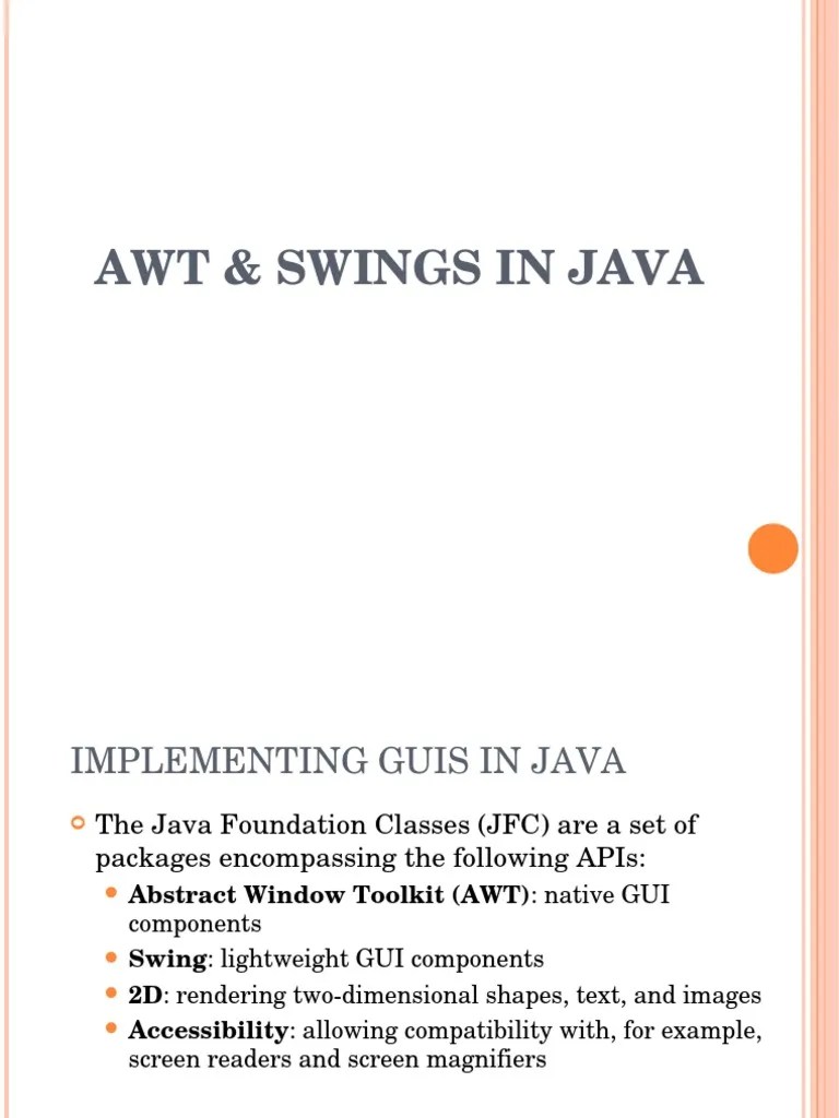 Java AWT Swing | PDF