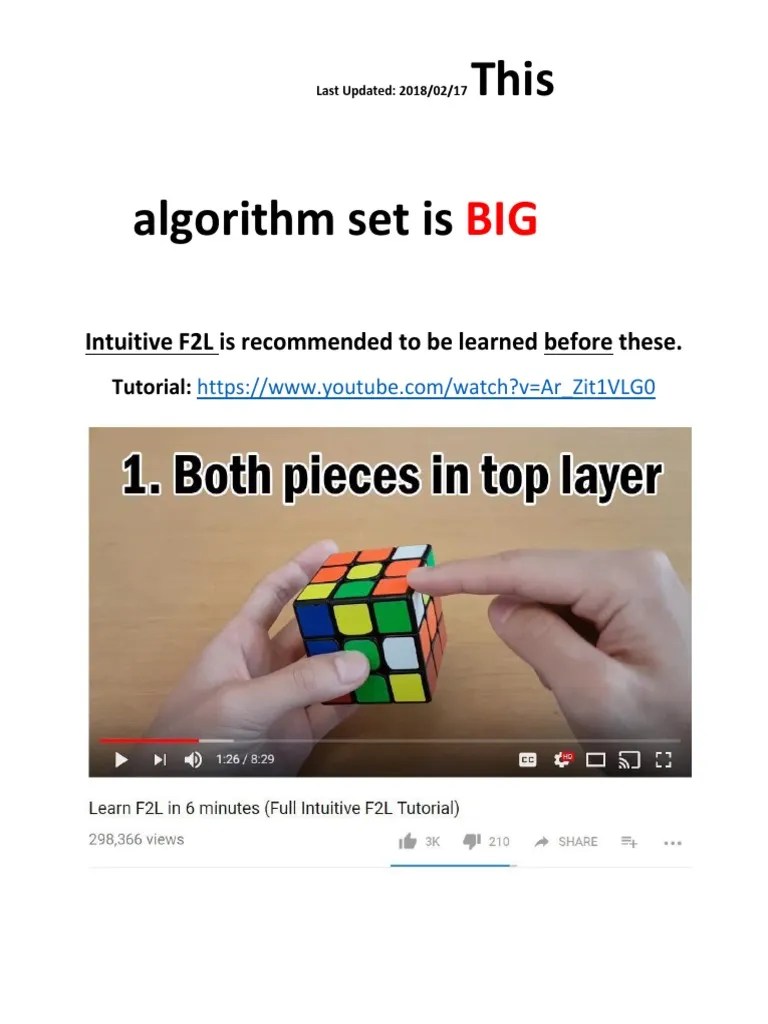 Best F2L Algorithms | PDF | Theoretical Computer Science | Computer ...
