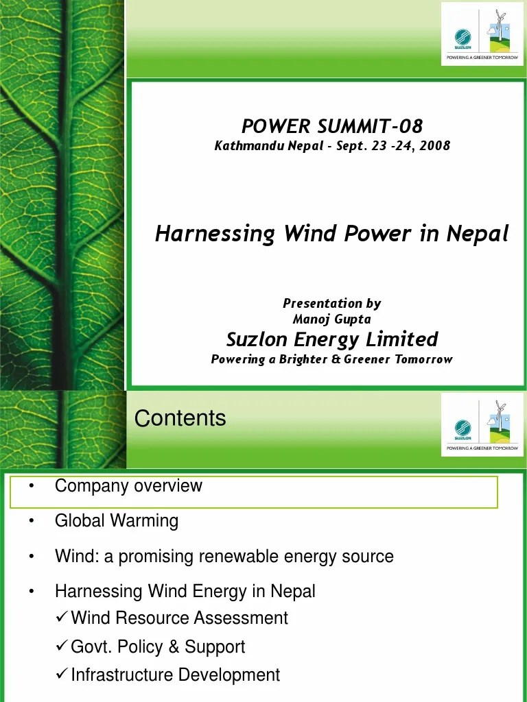 21-Suzlon Presentation | PDF | Wind Power | Renewable Energy