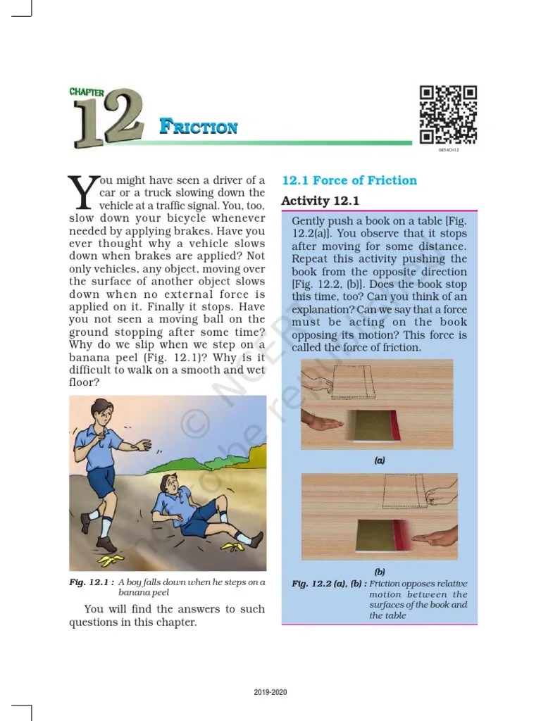 NCert Friction Class 8 | PDF