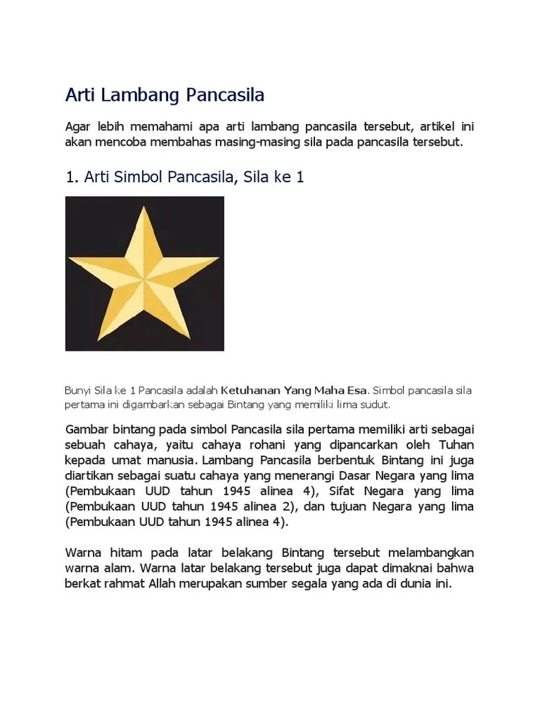 Arti Lambang Pancasila | PDF