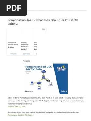 Soal ukk uji kompetensi kejuruan tkj teknik komputer dan jaringan tahun 2016 / 2017 by ihsan7baelah. Penyelesaian Dan Pembahasan Soal Ukk Tkj 2020 Paket 2 Pdf