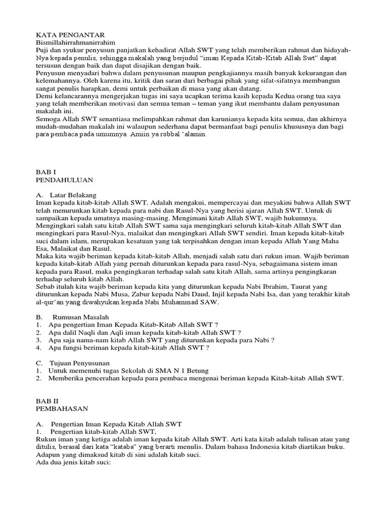 Makalah Iman Kepada Kitab Allah | PDF