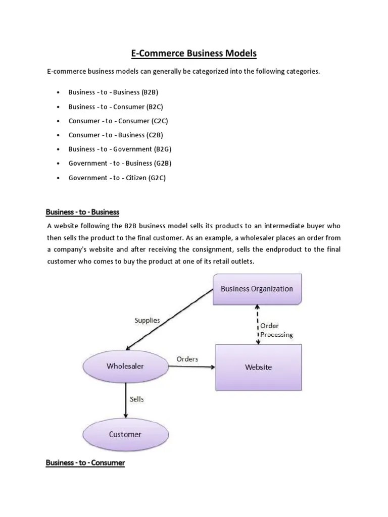 E-Commerce Business Models | PDF | Marketing | Economies