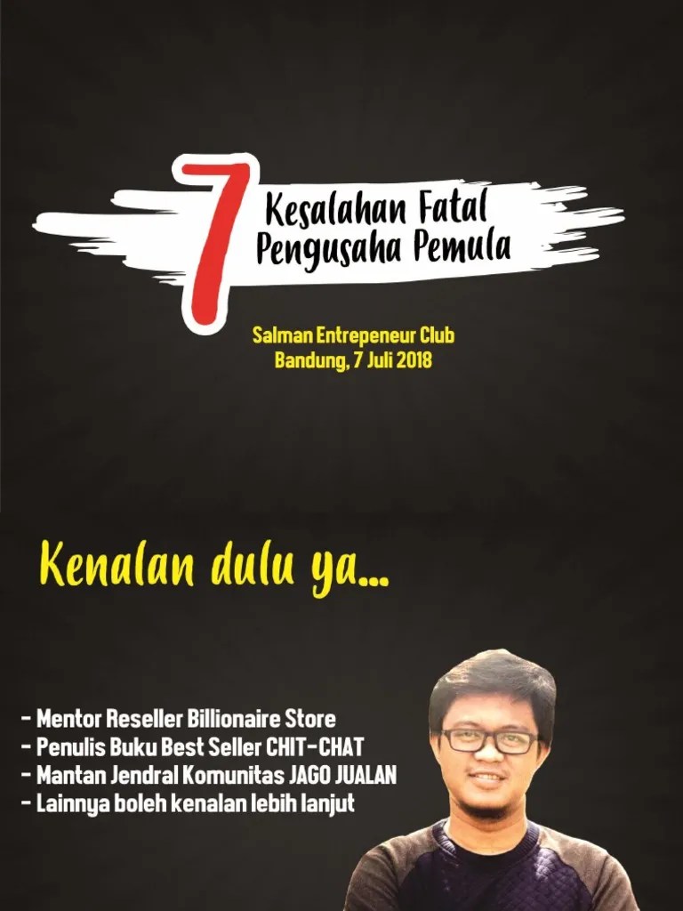 7 Kesalahan Fatal Pengusaha Pemula | PDF