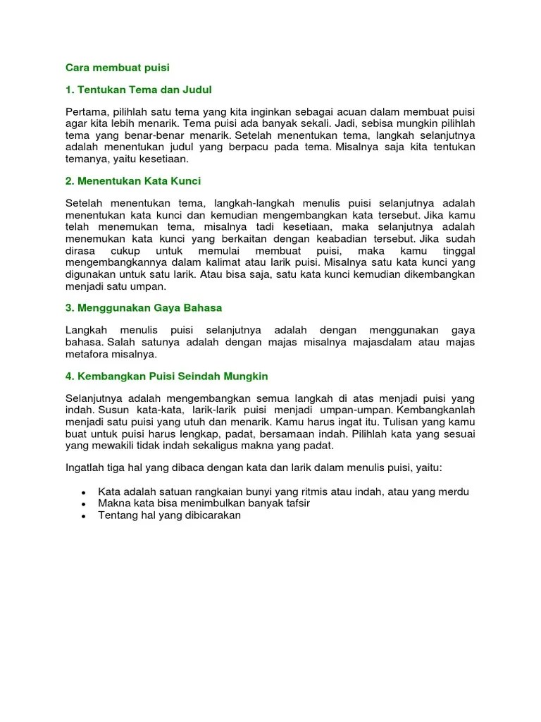 Cara Membuat Puisi | PDF