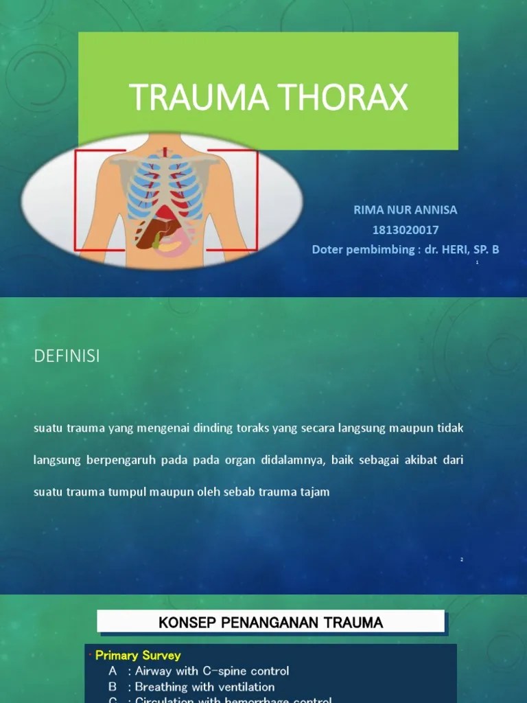 Trauma Thoraks: Penyebab Utama Kematian Dan Morbiditas Pada Kasus ...