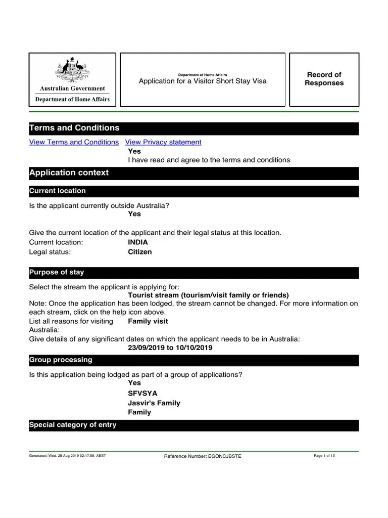 Australian Visa Subclass 600 Tourist Stream Checklist June, 60% OFF