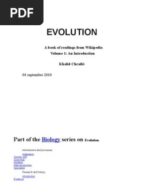 Evolution Book Articles From Wikipedia E Fr Vol 1