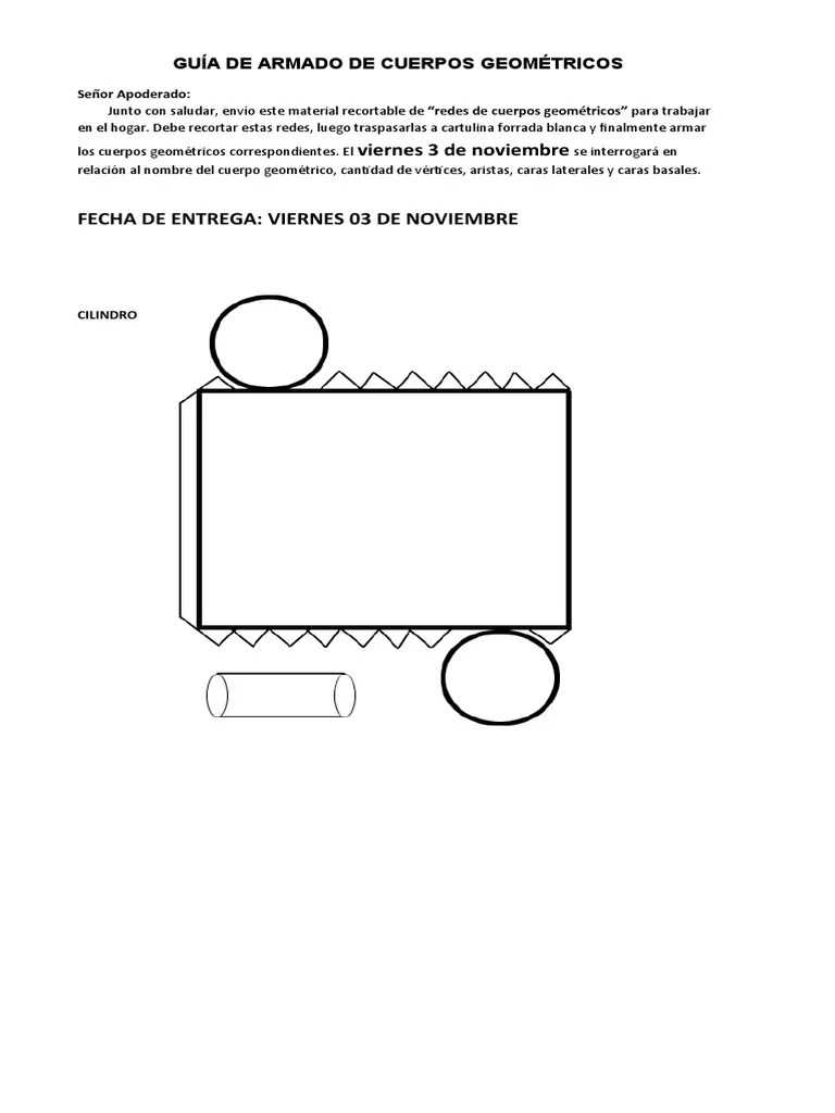 Puedes observar que en el desarrollo en el . Guia De Armado De Cuerpos Geometricos Pdf
