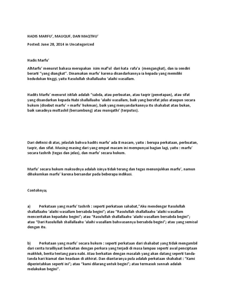 Hadis Marfu | PDF