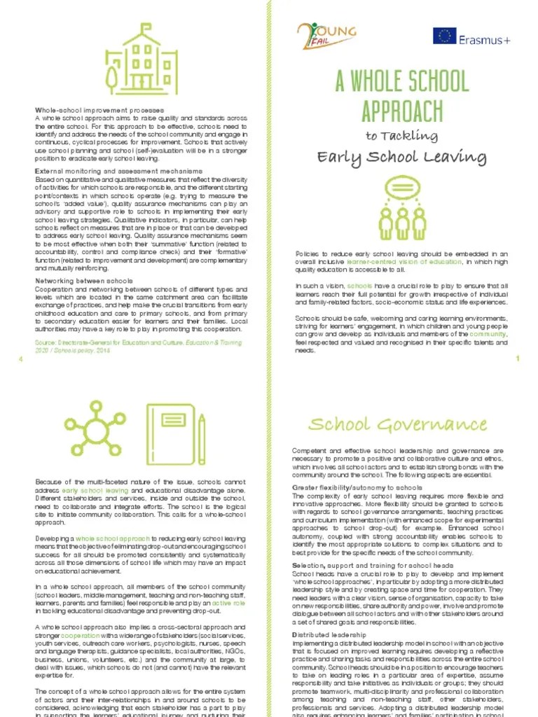Developing A Whole-School Approach: A Framework For Tackling Early School Leaving Through School ...