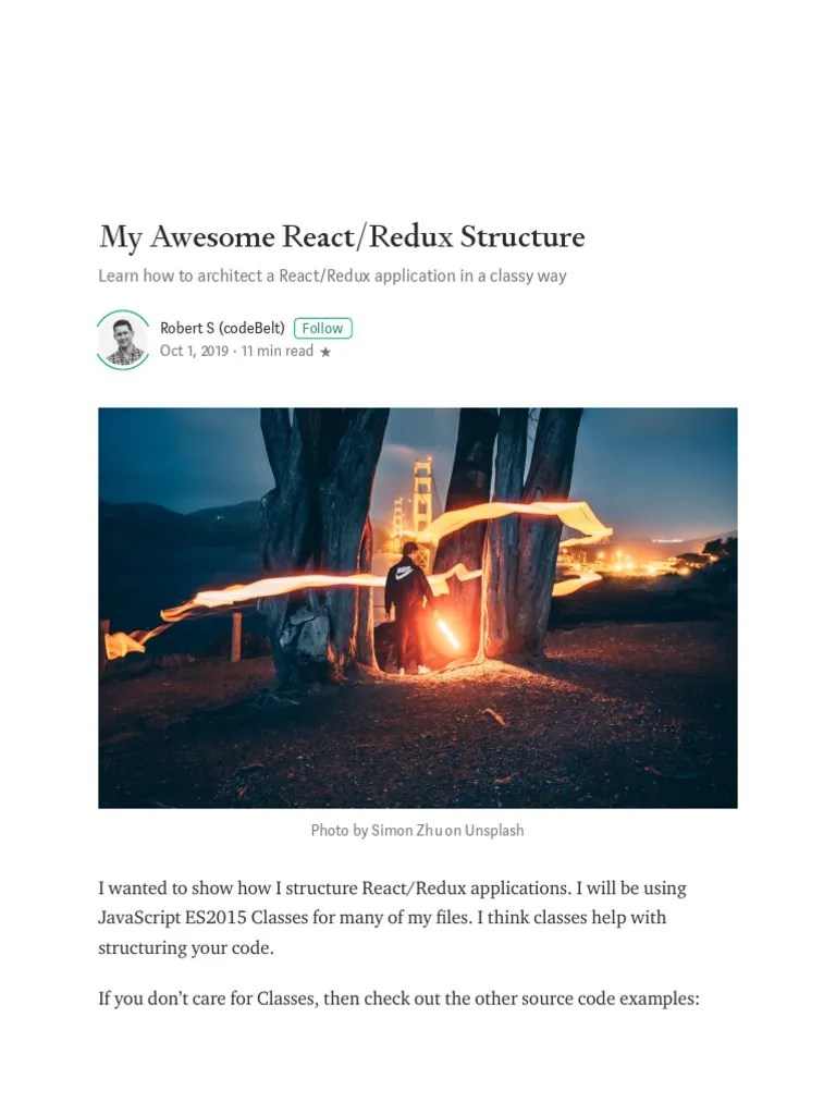 My Awesome React Redux Structure PDF | PDF | Java Script | Application ...